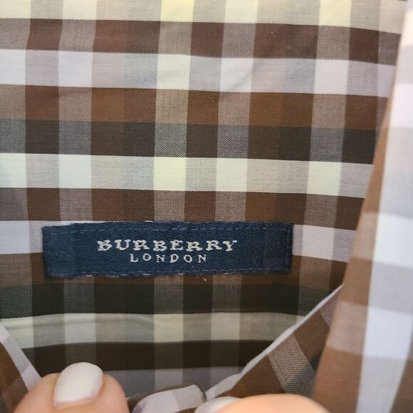 Burberry Men's plaid button down - Picture 3 of 8